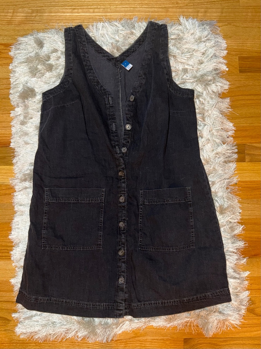 Old Navy Black Button-Front Mini Dress